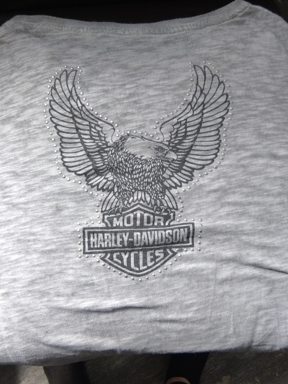 Harley-Davidson Light Gray Lace-Up Long Sleeve Tee
